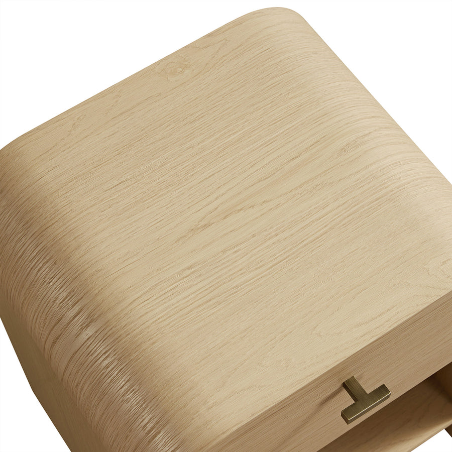 Marcel 1-Drawer Bedside Table, Light Oak