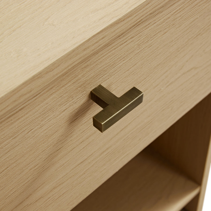 Marcel 1-Drawer Bedside Table, Light Oak