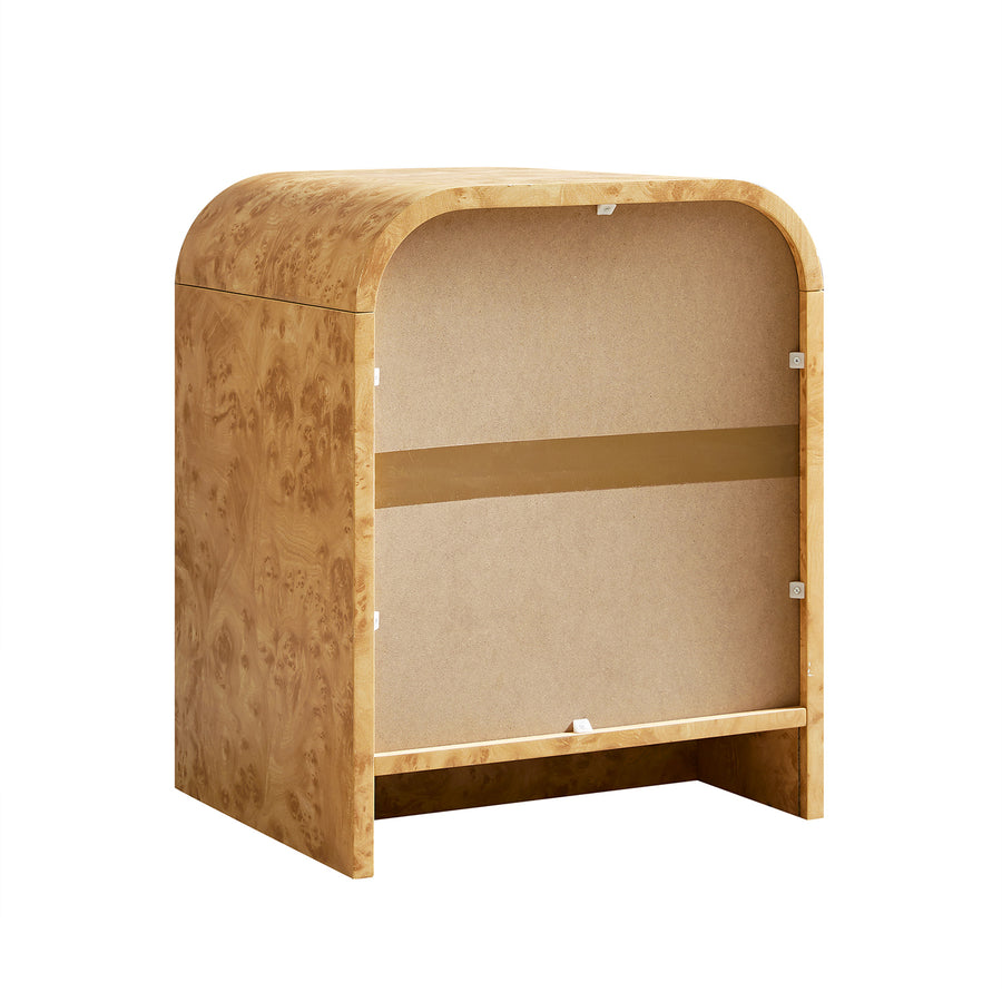 Marcel 2-Drawer Bedside Table, Natural Burlwood
