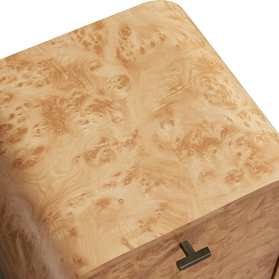 Marcel 2-Drawer Bedside Table, Natural Burlwood