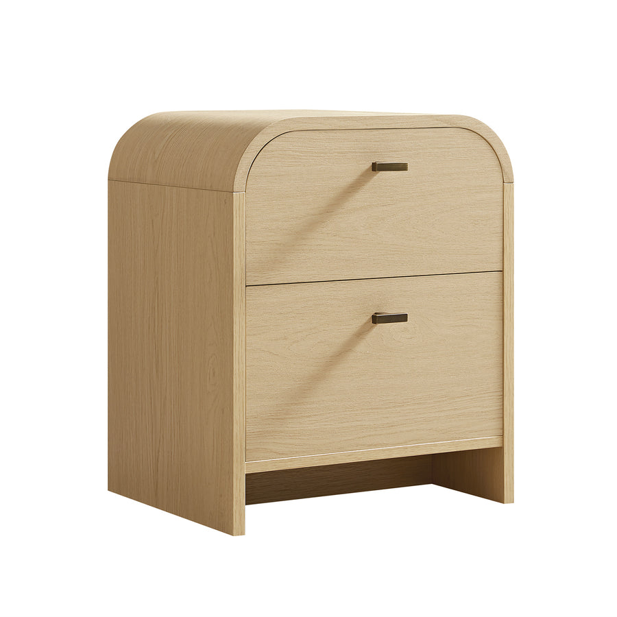Marcel 2-Drawer Bedside Table, Light Oak
