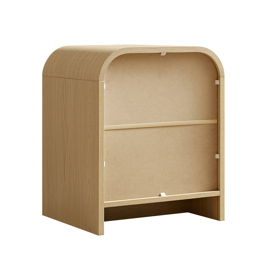 Marcel 2-Drawer Bedside Table, Light Oak
