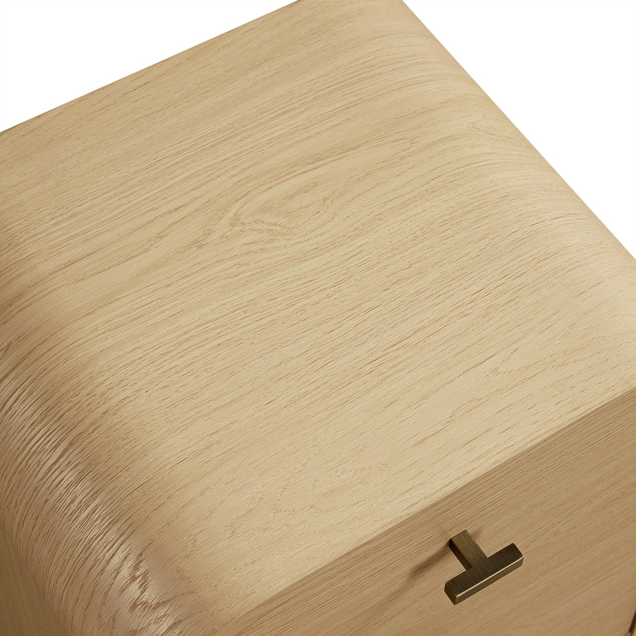 Marcel 2-Drawer Bedside Table, Light Oak