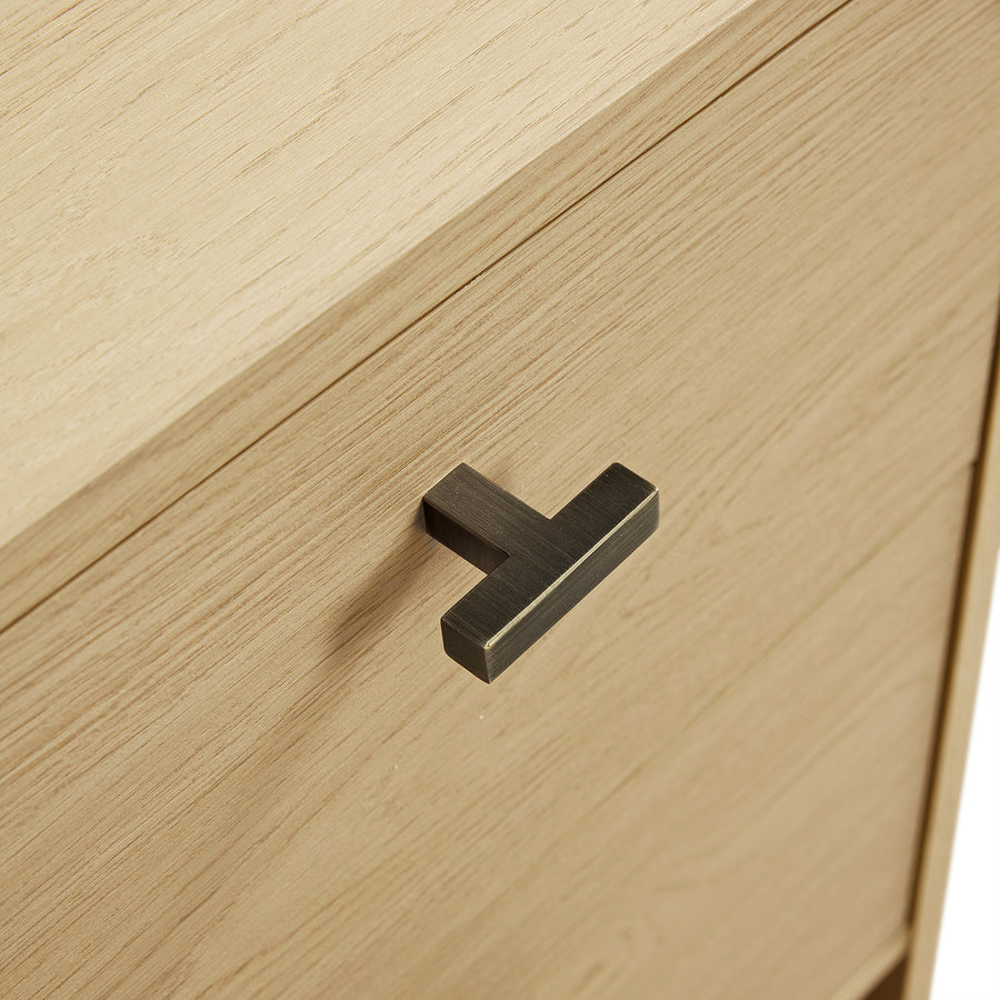 Marcel 2-Drawer Bedside Table, Light Oak