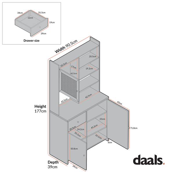 Frances Woven Rattan Dresser, Mint