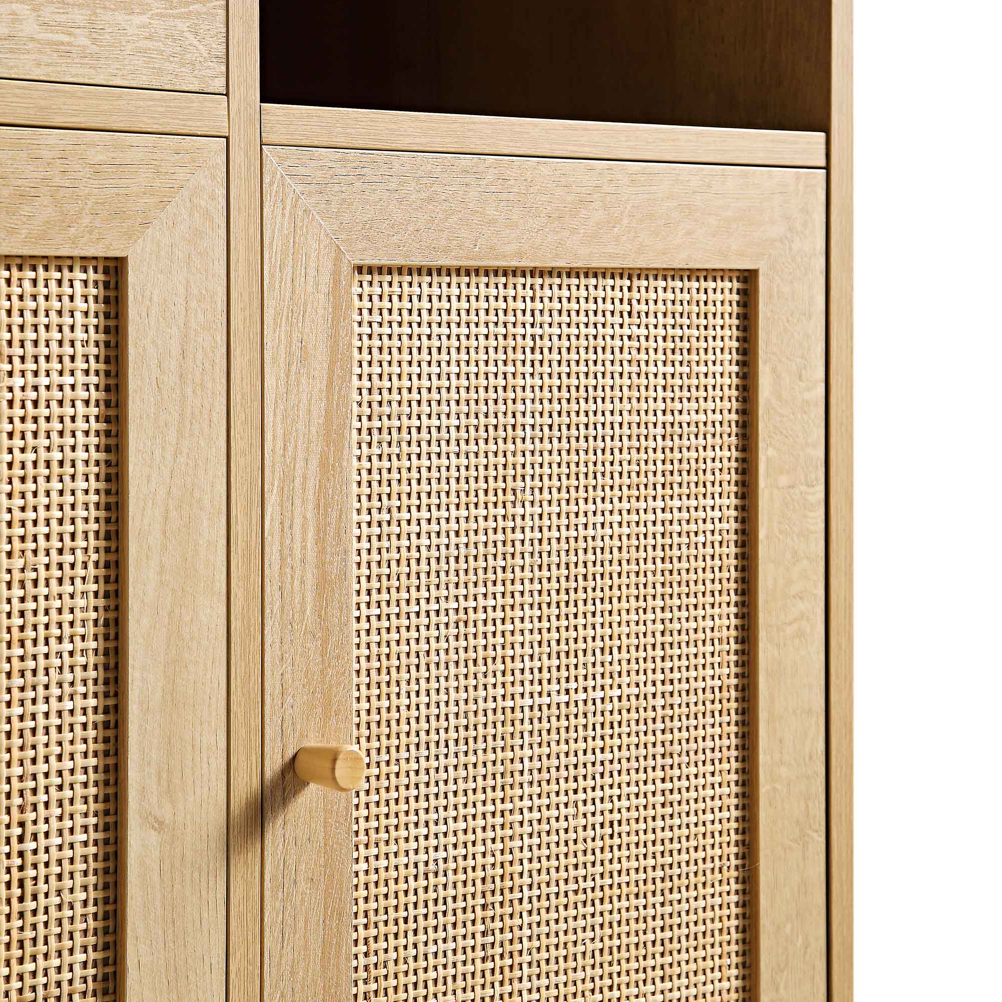 Ratten Rug Kitchen Frances Woven Rattan Kitchen Cabinet, Natural | daals