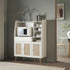 Frances Woven Rattan Kitchen Cabinet, White - daals