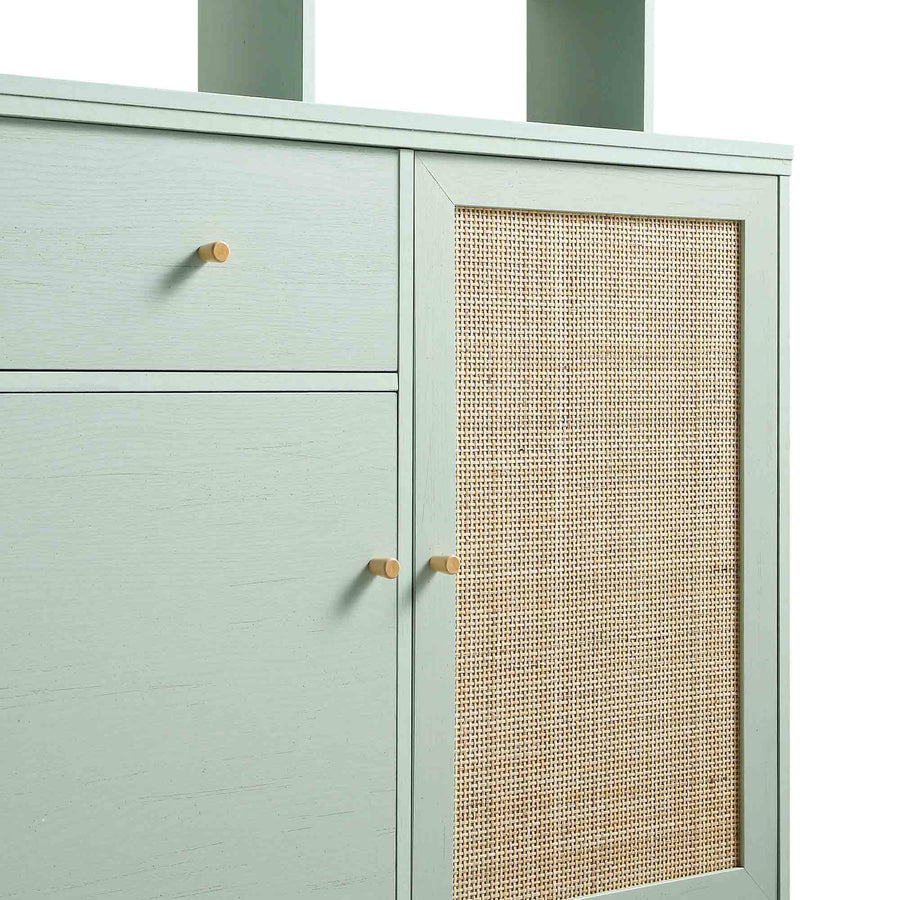 Frances Woven Rattan Dresser, Mint