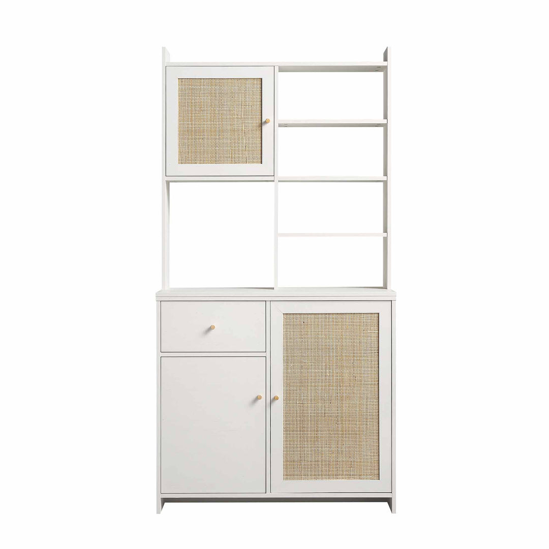 Frances Woven Rattan Dresser, White | daals