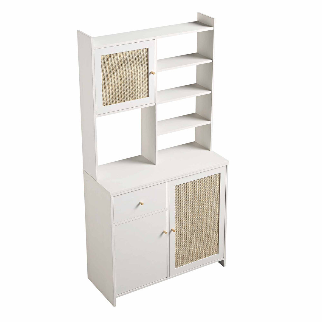 Frances Woven Rattan Dresser, White | daals