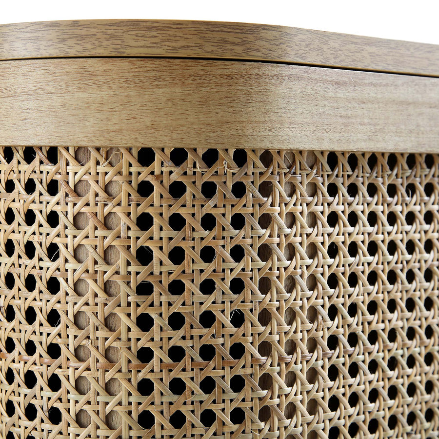 Izzy Curved Rattan 2-Door Buffet Sideboard, Natural