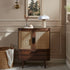 Izzy Curved Rattan 1 - Drawer Small Sideboard, Walnut - daals