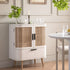 Izzy Curved Rattan 1 - Drawer Small Sideboard, White - daals