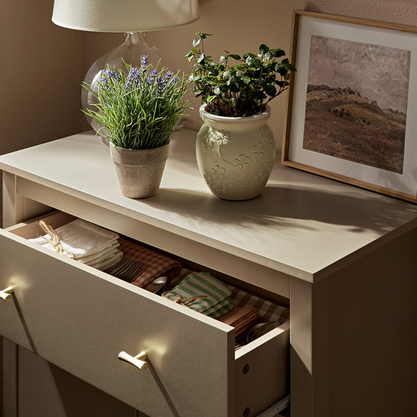 Oakham Small Sideboard with Drawer, Deep Greige - daals