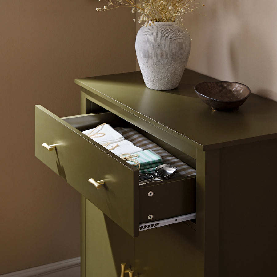 Oakham Small Sideboard with Drawer, Olive Grove