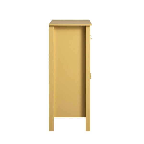 Oakham Small Sideboard with Drawer, Rattan Yellow