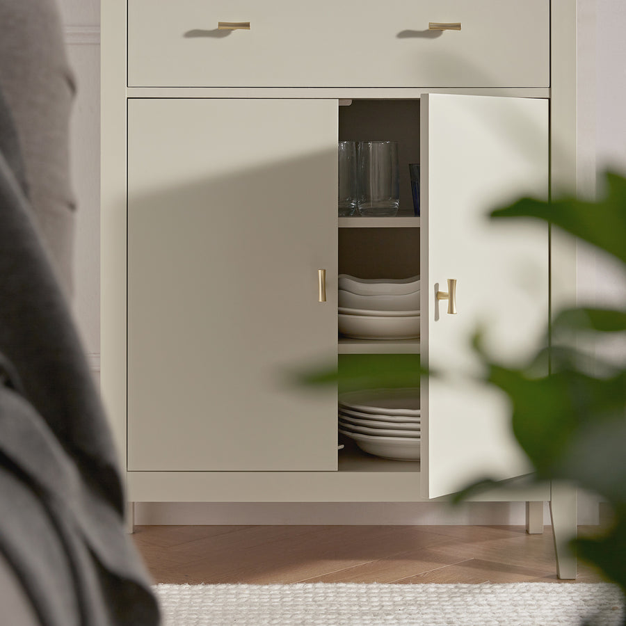 Oakham Small Sideboard with Drawer, Shaded White