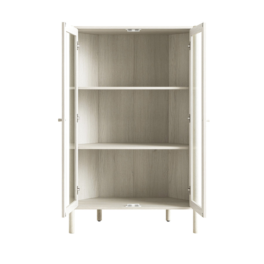 Linden Display Cabinet, White Washed