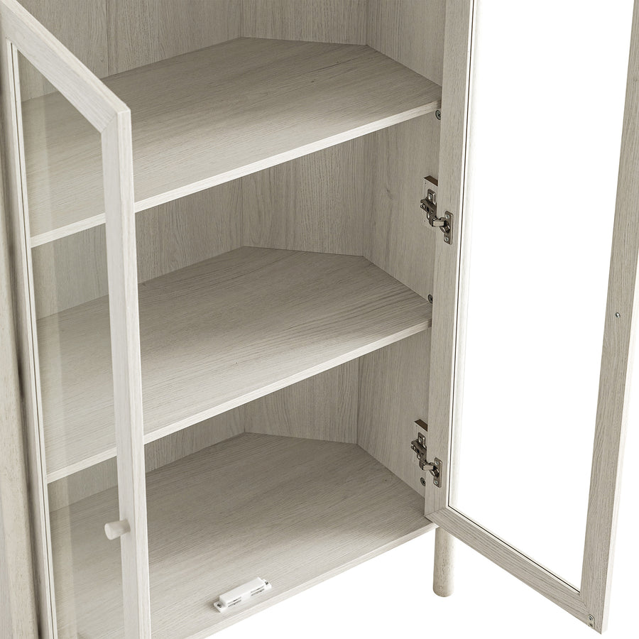 Linden Display Cabinet, White Washed