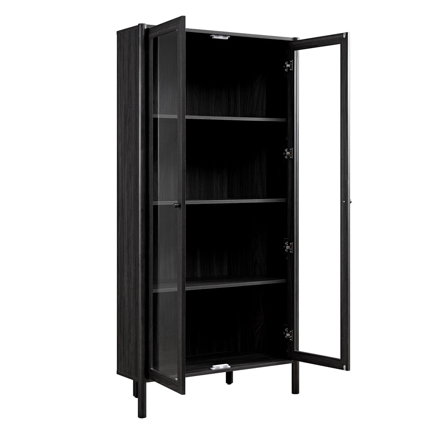 Linden Tall Display Cabinet, Ebony