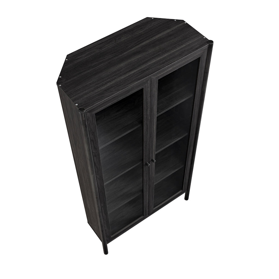 Linden Tall Display Cabinet, Ebony