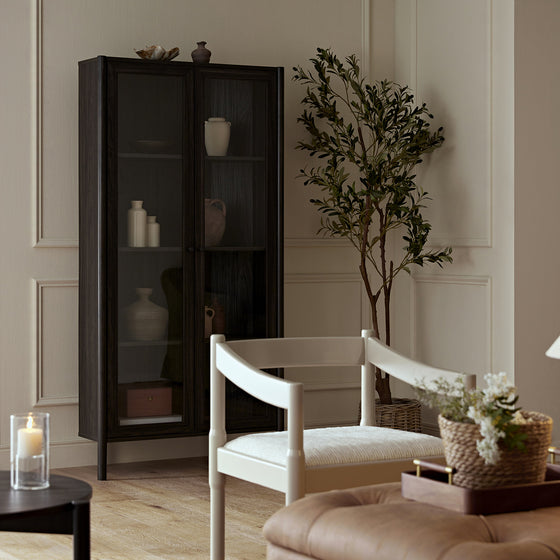 Linden Tall Display Cabinet, Ebony