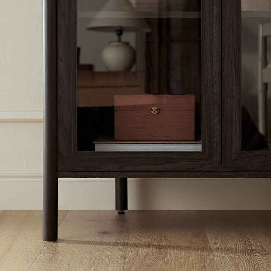 Linden Tall Display Cabinet, Ebony