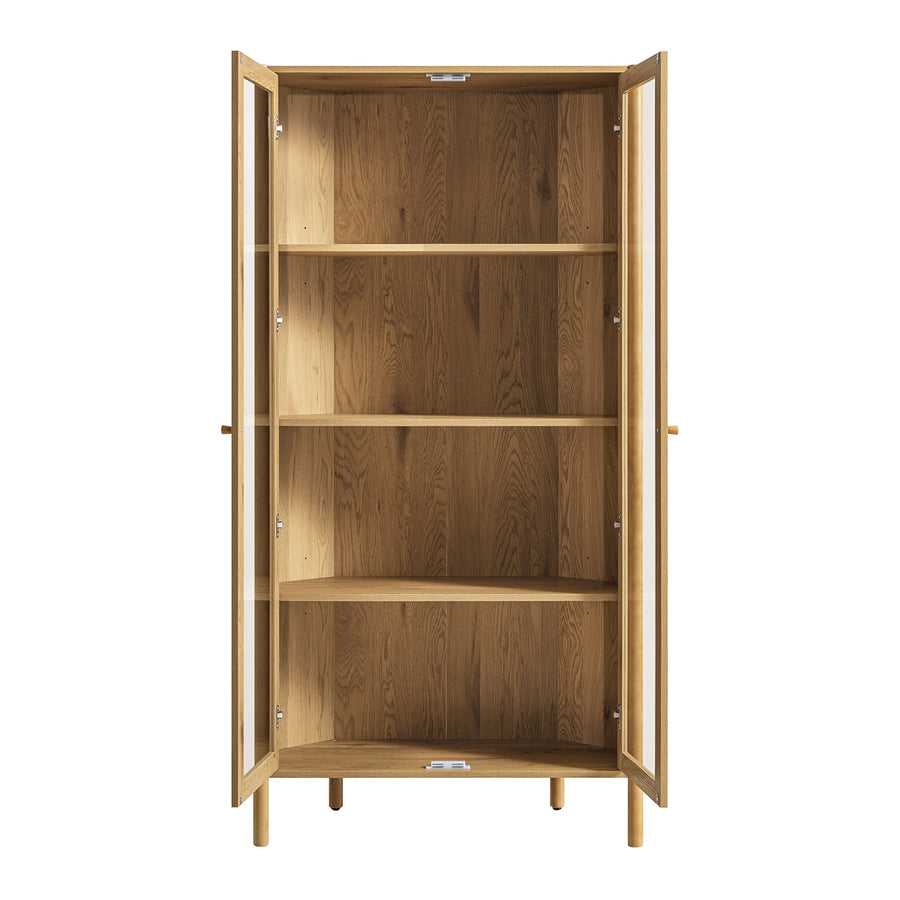 Linden Tall Display Cabinet, Natural