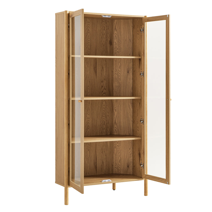 Linden Tall Display Cabinet, Natural