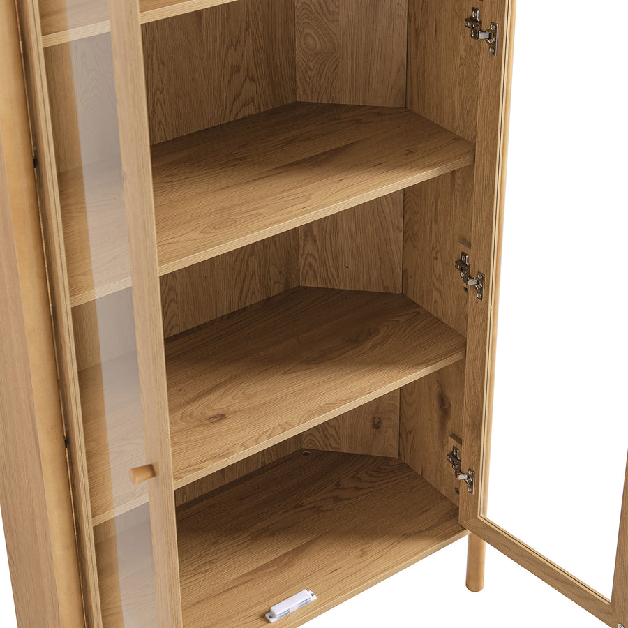 Linden Tall Display Cabinet, Natural