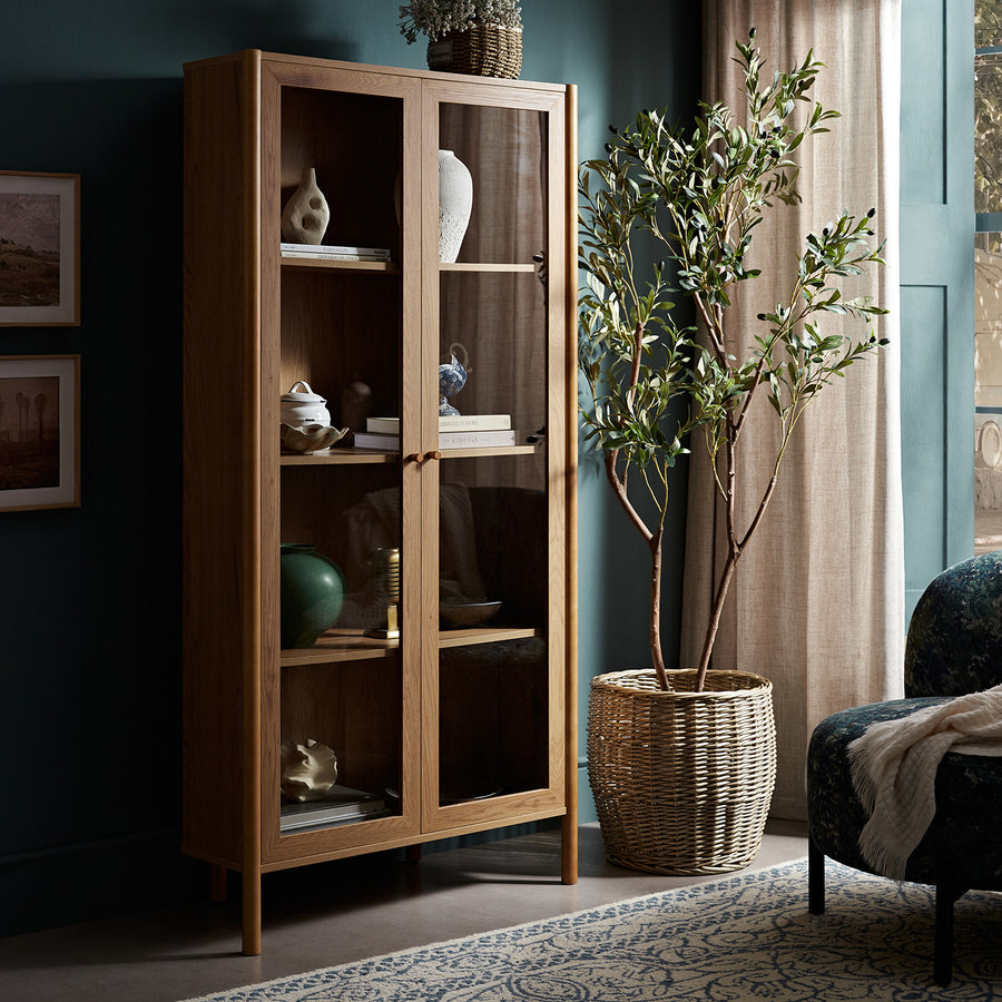 Linden Tall Display Cabinet, Natural