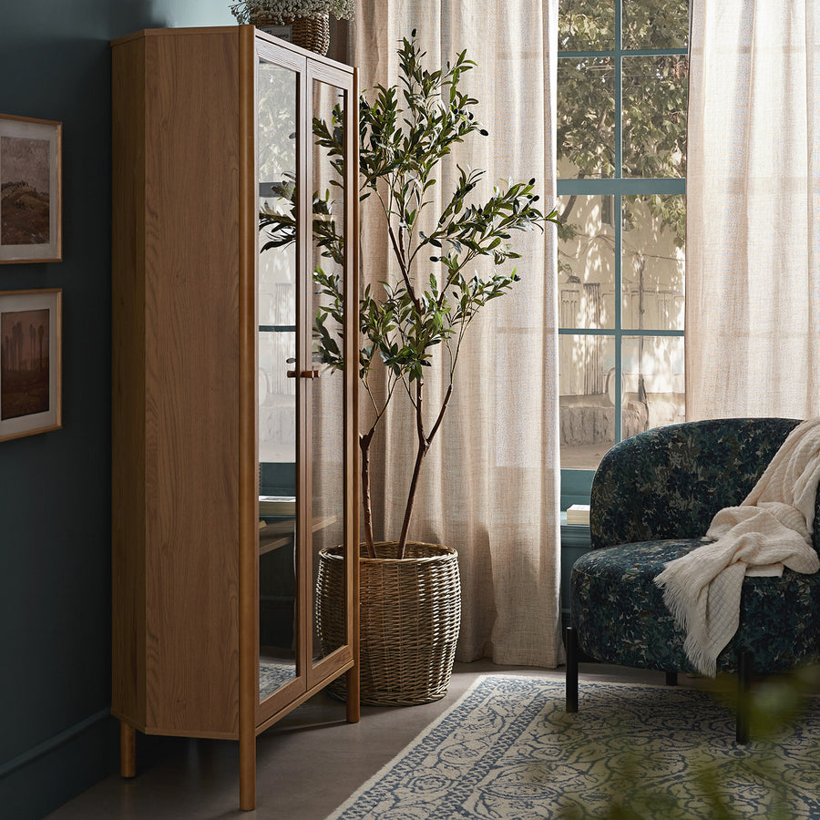 Linden Tall Display Cabinet, Natural