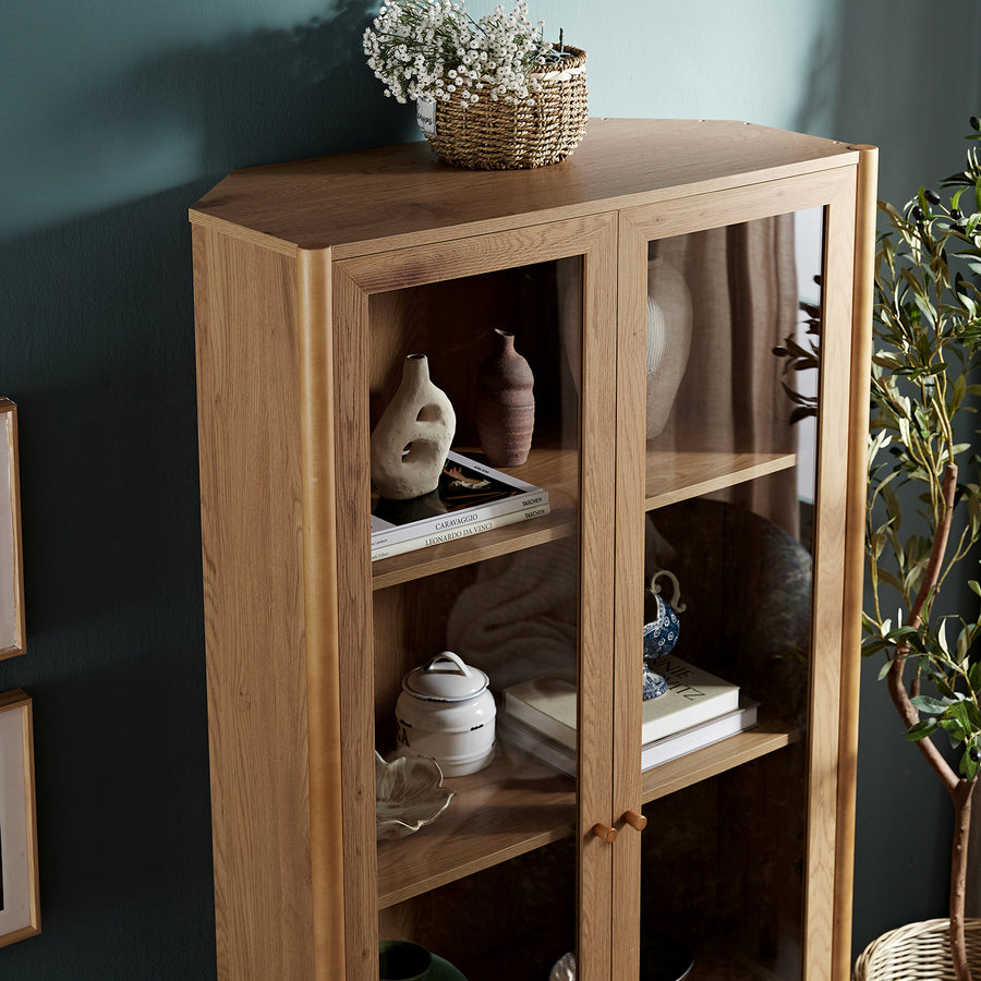Linden Tall Display Cabinet, Natural