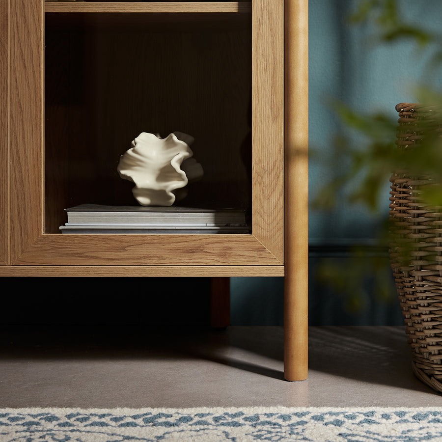 Linden Tall Display Cabinet, Natural