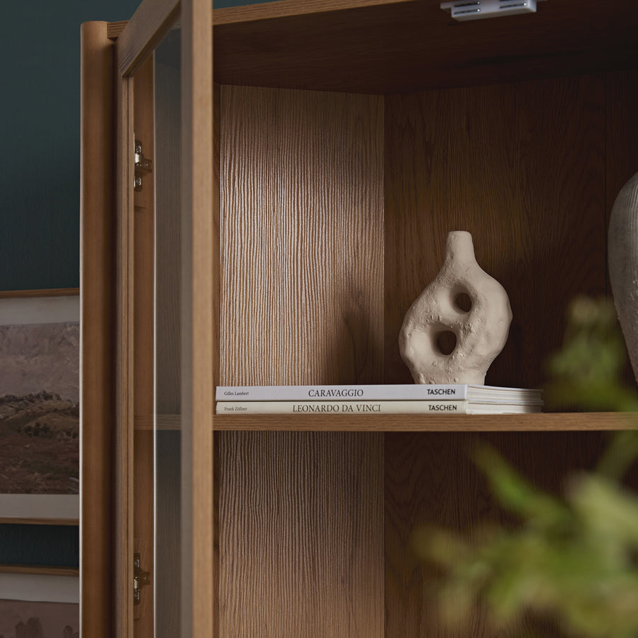 Linden Tall Display Cabinet, Natural