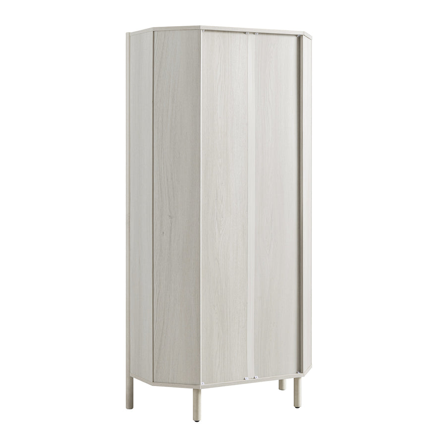Linden Tall Display Cabinet, White Washed
