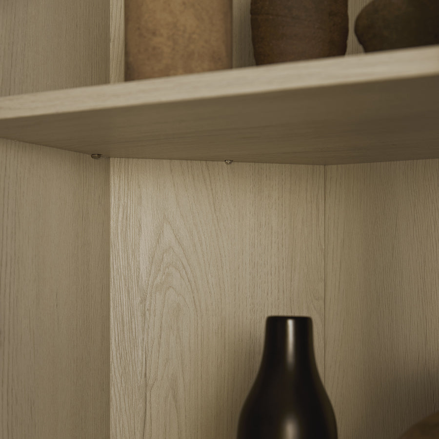 Linden Tall Display Cabinet, White Washed