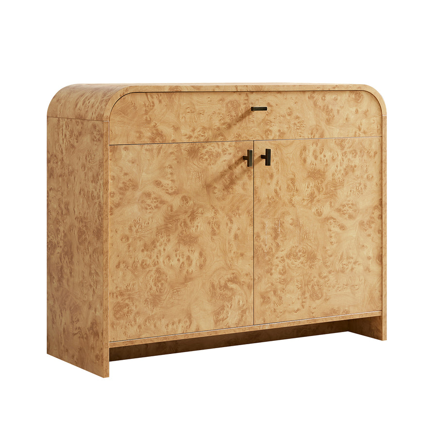 Marcel Small Sideboard with Drawer, Natural Burlwood