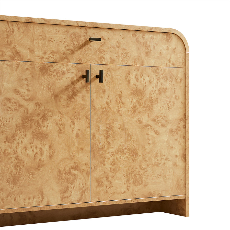 Marcel Small Sideboard with Drawer, Natural Burlwood