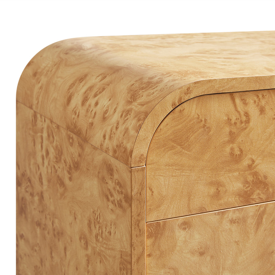 Marcel Small Sideboard with Drawer, Natural Burlwood