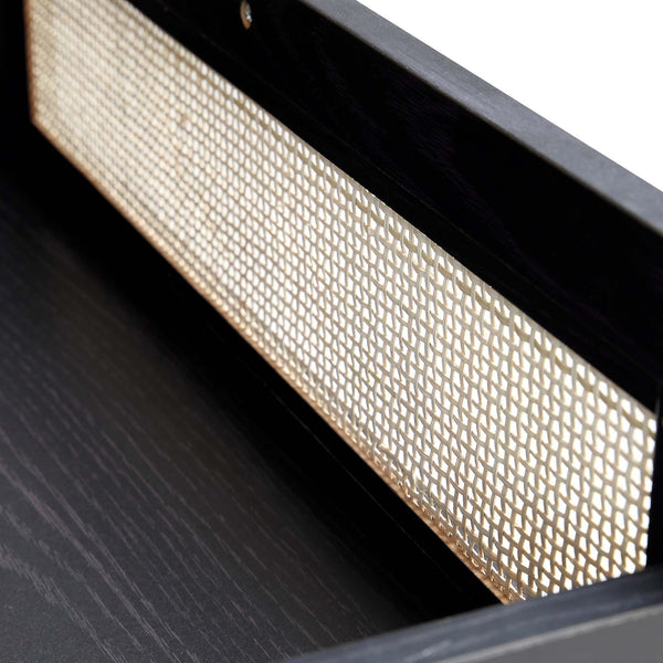 Frances Woven Rattan Chest of 6 Drawers, Black