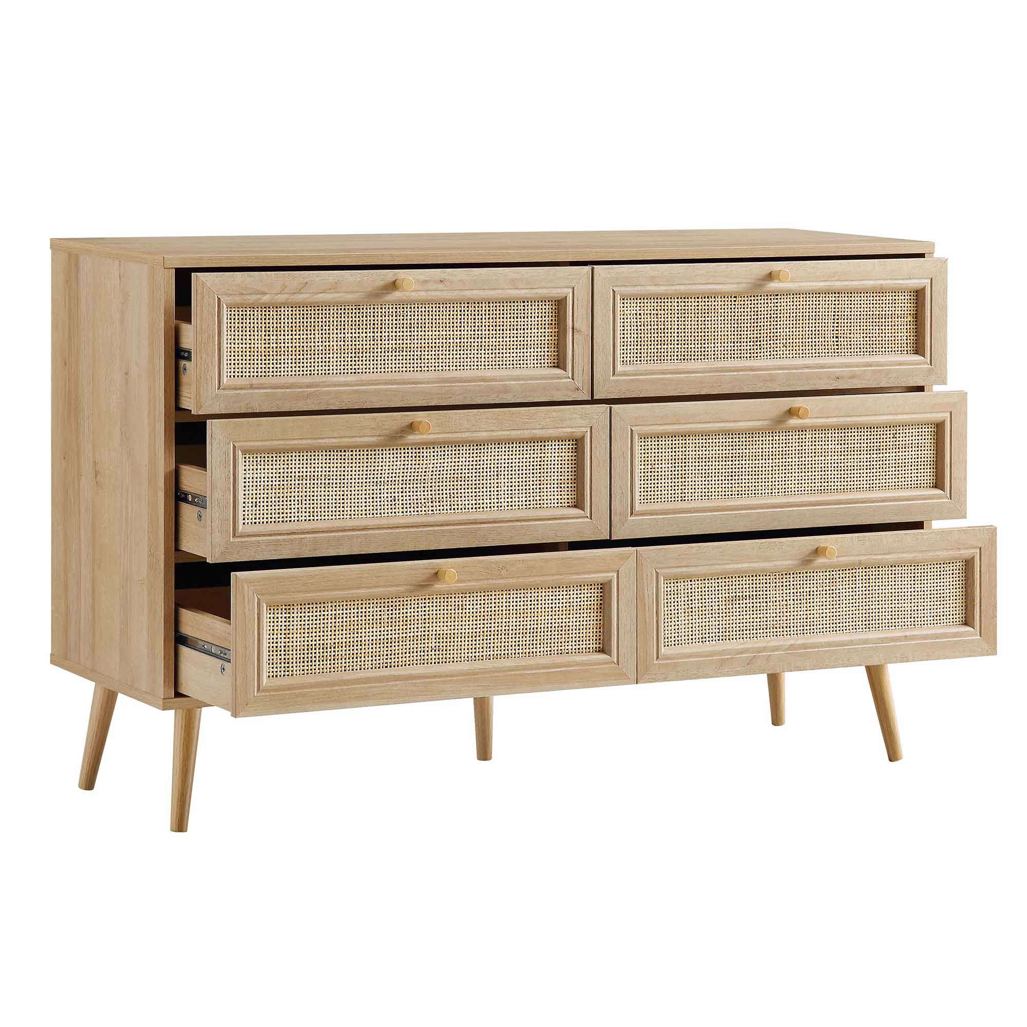 Frances Woven Rattan Chest of 6 Drawers, Natural | daals