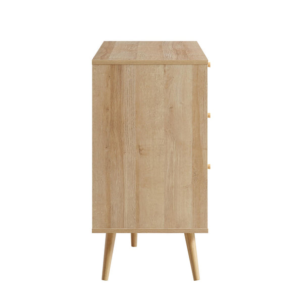 Frances Woven Rattan Chest of 6 Drawers, Natural