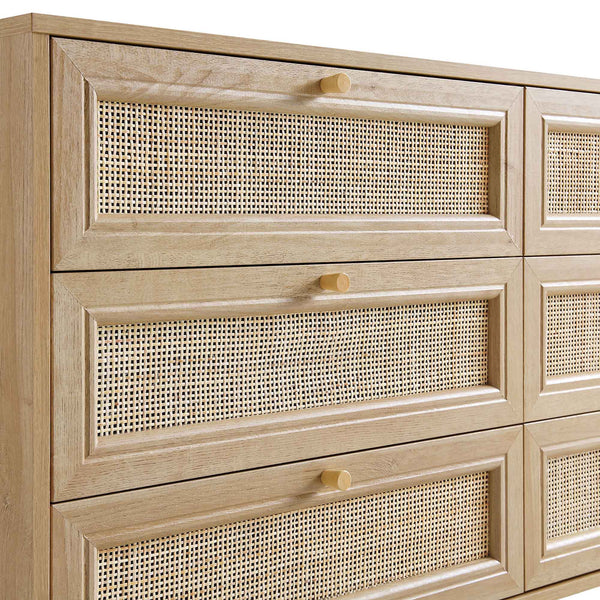 Frances Woven Rattan Chest of 6 Drawers, Natural