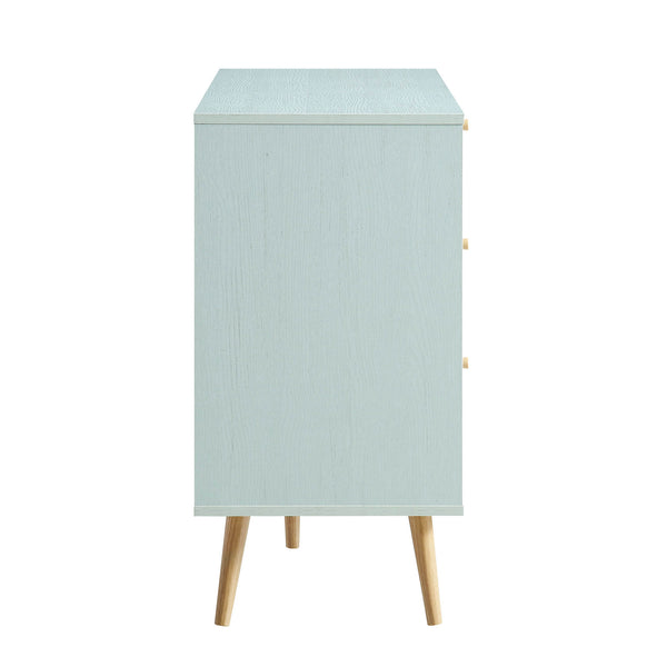 Frances Woven Rattan Chest of 6 Drawers, Mint