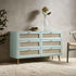 Frances Woven Rattan Chest of 6 Drawers, Mint - daals