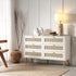 Frances Woven Rattan Chest of 6 Drawers, White - daals