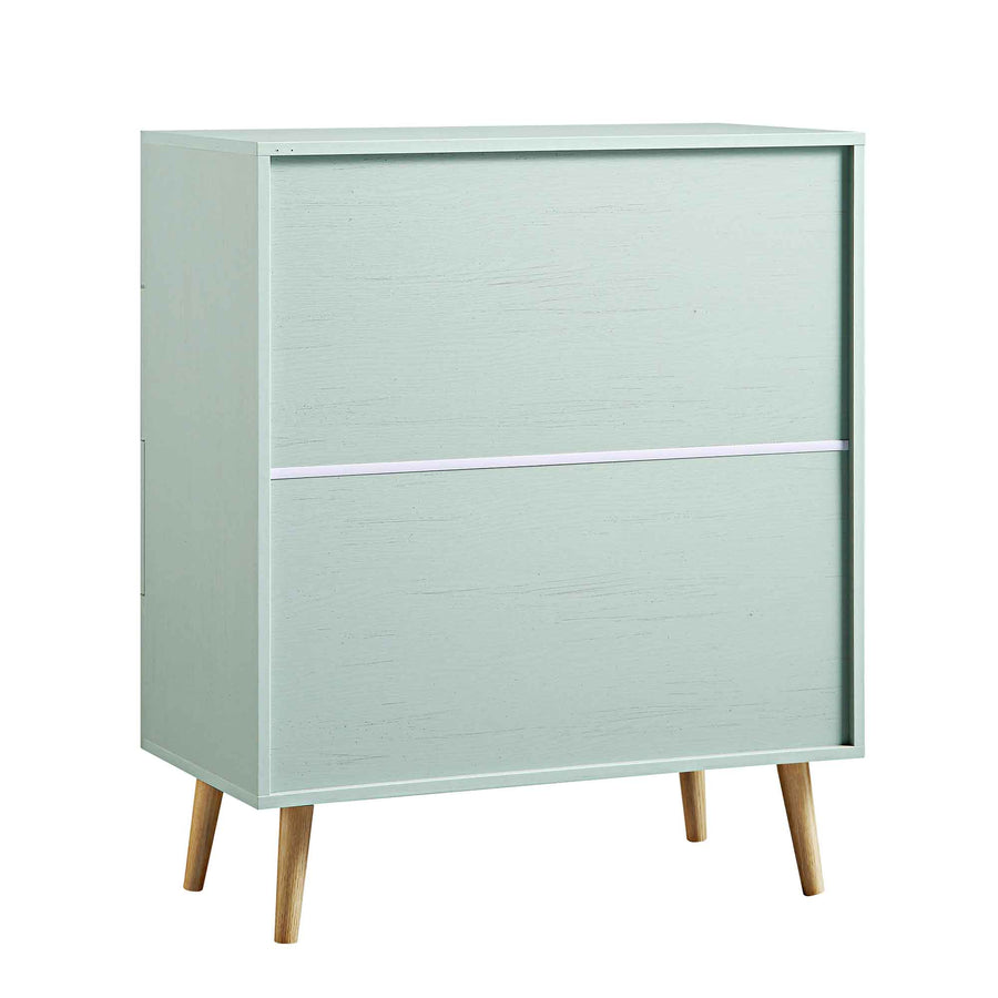 Frances Woven Rattan Tall Chest of 4 Drawers, Mint