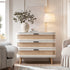 Izzy Curved Rattan Chest of 3 Drawers, White - daals