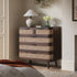 Izzy Curved Rattan Chest of 5 Drawers, Walnut - daals